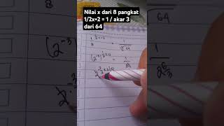 Nilai x dari 8 pangkat 12x2  1  akar 3 dari 64 maths matematika mathematics matematikabisa [upl. by Bala]