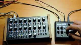 MeeBlip Anode First Demo with Doepfer Dark Time Sequencer and Waldorf Streichfett String Machine [upl. by Sheff522]