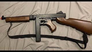 Well D98 M1A1 Thompson Airsoft gun review [upl. by Ashlee247]