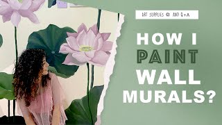 ART SUPPLIES AND PROCESS OF PAINTING A WALL MURAL [upl. by Bailie]