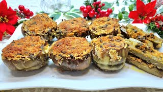 CARCIOFI RIPIENI AL FORNO TENERISSIMI CON UN SOFFICE CUORE FILANTE  VERDURE GRATINATE PER NATALE [upl. by Thanh]