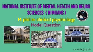 MPhil Clinical Psychology  Entrance Model Questions  NIMHANS  counseling by AV [upl. by Nekial]