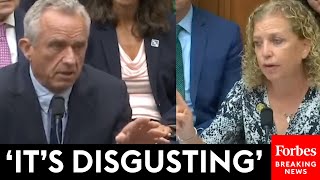 Debbie Wasserman Schultz And RFK Jr Clash When She Confronts Him Over AntiSemitic Statements [upl. by Ellerol]