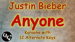 Anyone Karaoke  Justin Bieber Instrumental Cover Lower Higher Female Original Key [upl. by Hayyim21]