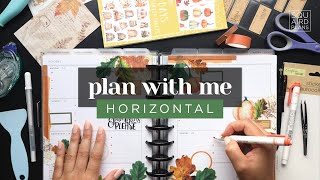 PLAN WITH ME  Horizontal Layout Weekly Setup in a Classic Happy Planner  Pumpkins amp Leaves [upl. by Leilamag]