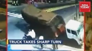 Speeding Truck Crushes Four People Caught On Camera [upl. by Joappa]