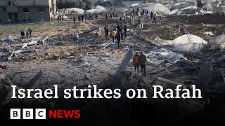 Israeli strikes kill dozens in Rafah as raid rescues two hostages  BBC News [upl. by Niwdla921]