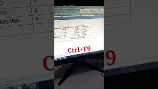 how table calculation in Ms word mswordtricks computertricks shortvideo newshorts viralvideo [upl. by Le609]