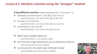 More Data Mining with Weka 41 Attribute selection using the quotwrapperquot method [upl. by Ransom]