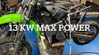 KAWASAKI KX65 ELECTRIC CONVERSION MAX POWER 13KW DIY [upl. by Candace]