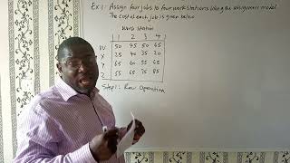 Assignment Problem Cost Minimization Ex 1 [upl. by Ettie]