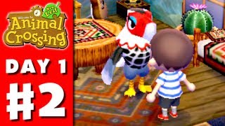 Animal Crossing New Leaf  Part 2  Meeting the Townsfolk Nintendo 3DS Gameplay Walkthrough Day 1 [upl. by Smoht]