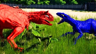 indoraptor vs Carnotaurus Color Pack Dinosaurs TRex vs Irex Dino fight  Jurassic world evolution [upl. by Ardnuek]