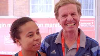 Coral and Hugh Jones following 2017 Virgin Money London Marathon [upl. by Annatnom]