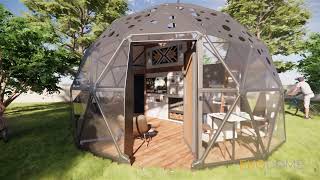 The 22 Terra Ekodome Backyard Studio Ekodome GeodesicDomeKit GeodesicDome [upl. by Schuman376]