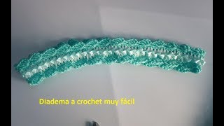 diadema a crochet tejida para niñas  tutorial para zurdos [upl. by Giffie283]