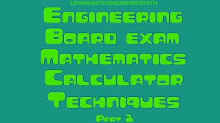 Engineering Board Exam Ph Review Math Calculator Techniques Part 1 Tagalog [upl. by Marte]