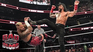 Cody Rhodes amp Roman Reigns vs The Bloodline Bad Blood 2024 highlights [upl. by Perrins239]