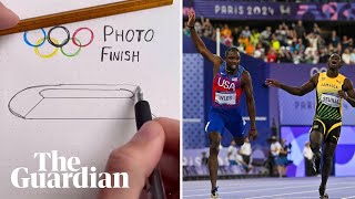 How Noah Lyles won gold the closest 100m dash history explained [upl. by Etteval537]