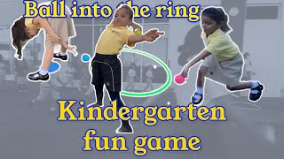 Kindergarten fun game  Ball into the ring  PE GAMES  physed games [upl. by Silloc]