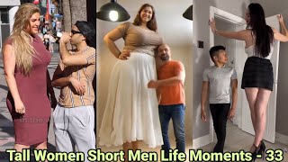 Tall Women Short Men Life Moments 33  tall girl short guy  tall girlfriend short boyfriend [upl. by Azal]