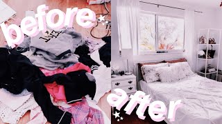 cleaning my EXTREMELY messy room satisfying [upl. by Essirehc]