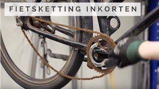 Fietsketting inkorten  Oude fiets ketting repareren [upl. by Nnagem]