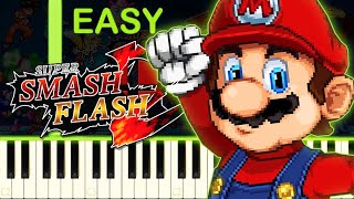 SUPER SMASH FLASH 2 THEME  EASY Piano Tutorial [upl. by Eniloj883]