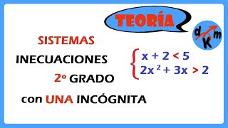 INECUACIONES 👊 SISTEMAS DE inecuaciones de 2º GRADO con UNA INCÓGNITA [upl. by Ahtivak12]