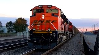 SD70ACes in Notch 8 BNSF 8599 North at Fridley MN 10816 [upl. by Etnelav934]