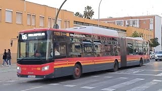 Castrosua New City articulado de TUSSAM  Línea 6 bus urbano de Sevilla [upl. by Pasahow]