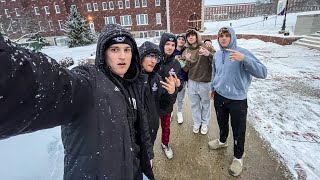 COLLEGE BASEBALL PLAYERS TAKE ON SNOW DAY [upl. by Suollecram]