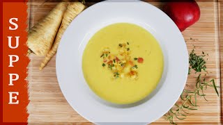 Pastinaken Cremesuppe mit karamellisierte Äpfeln  sehr lecker [upl. by Warchaw904]