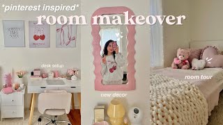 ULTIMATE AESTHETIC ROOM MAKEOVER ⭐️🩰 pinterest inspired transformation ✨ [upl. by Lozano]