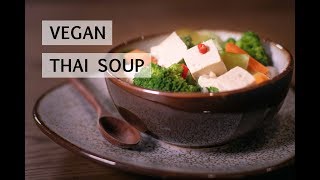 Vegan Thai Soup  Easy Fitness Recipe [upl. by Amoakuh618]