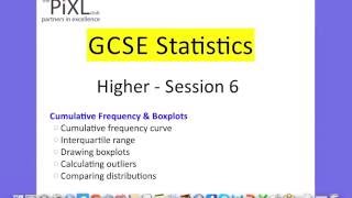 GCSE Stats Higher Cumulative Freq and Box Plots PiXL Session 6 [upl. by Semadar]