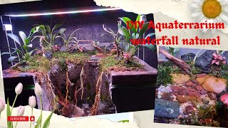 DIY Aquaterrarium waterfall natural [upl. by Hannaoj]