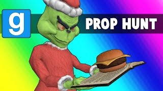 Gmod Prop Hunt Funny Moments  Hamburgers Vs The Santa Claus Garrys Mod [upl. by Erlandson]