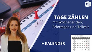 So ZÄHLT man TAGE in Excel  auch bei Teilzeit  MiniKalender [upl. by Otinauj]