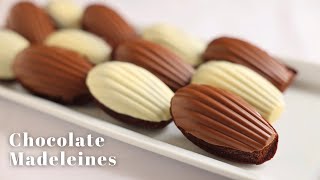 Chocolate Madeleines with Chocolate Shell  Chocolate Madeleine Recipe  ASMR Baking [upl. by Joella]