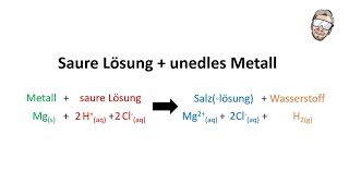 Reaktion unedler Metalle mit sauren Lösungen  Säuren  Chemie Endlich Verstehen [upl. by Lad]