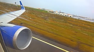 RAINY BOEING 767 TAKE OFF  KEFLAVIK ICELAND [upl. by Deevan689]