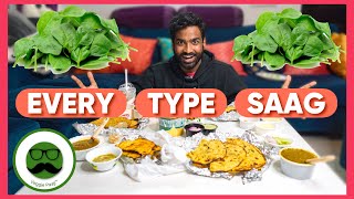 Eating Every Type of Saag Food Challenge  Veggie Paaji [upl. by Enahs]