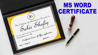 MS Word Certificate Design  How to create Certificates in MS Word  msword certificate design [upl. by Adis]