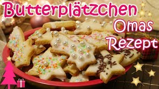 Omas Butterplätzchen  Ausstechplätzchen  Weihnachtsplätzchen mit Zuckerguss [upl. by Burney221]