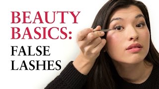 How to Apply Fake Lashes – Allure’s Beauty Basics – A Makeup Tutorial Series [upl. by Nessi]