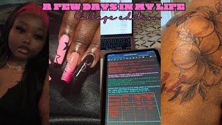 A FEW DAYS IN MY LIFE AS A PSYCH MAJOR ONLINE COLLEGE EDITION  notion tour nails new tatt [upl. by Madai]