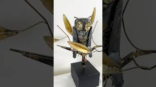 DeGroot Brutalist MCM Brass amp Metal Owl Sculpture Signed [upl. by Grimaud152]