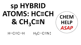 sp hybrid atoms  acetylene amp acetonitrile [upl. by Orion]