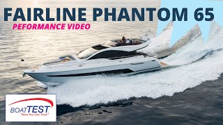 Fairline Phantom 65 2023  Performance Video by BoatTEST [upl. by Lewendal]